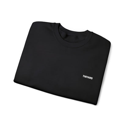 Minimal Black Crewneck Sweatshirt — Chest & Wrist Logo
