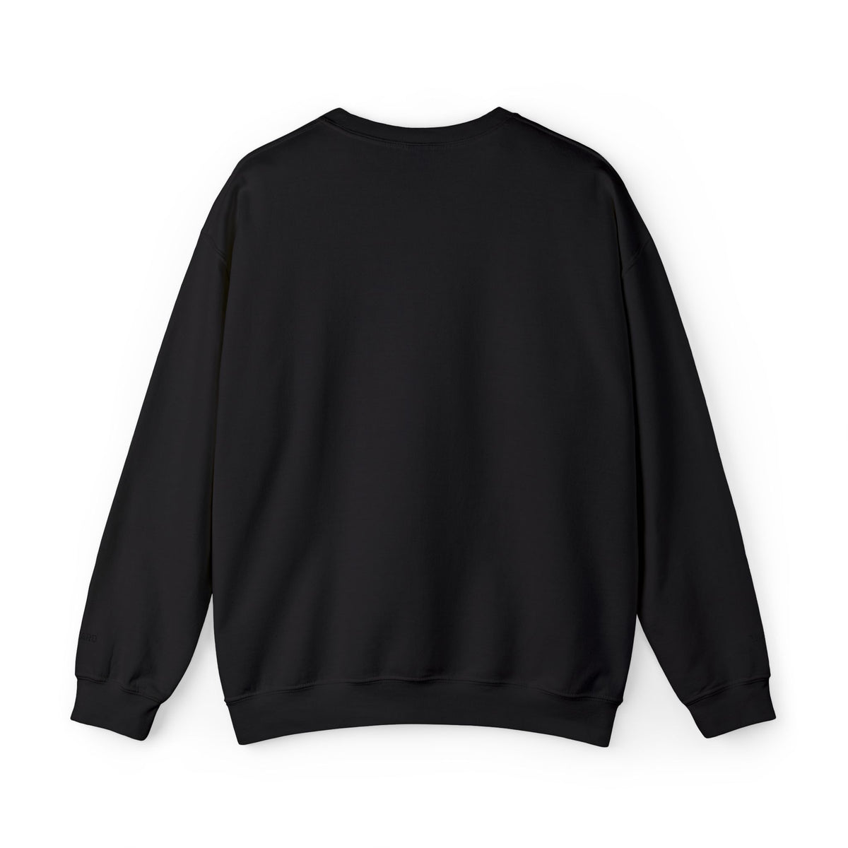 Minimal Black Crewneck Sweatshirt — Chest & Wrist Logo