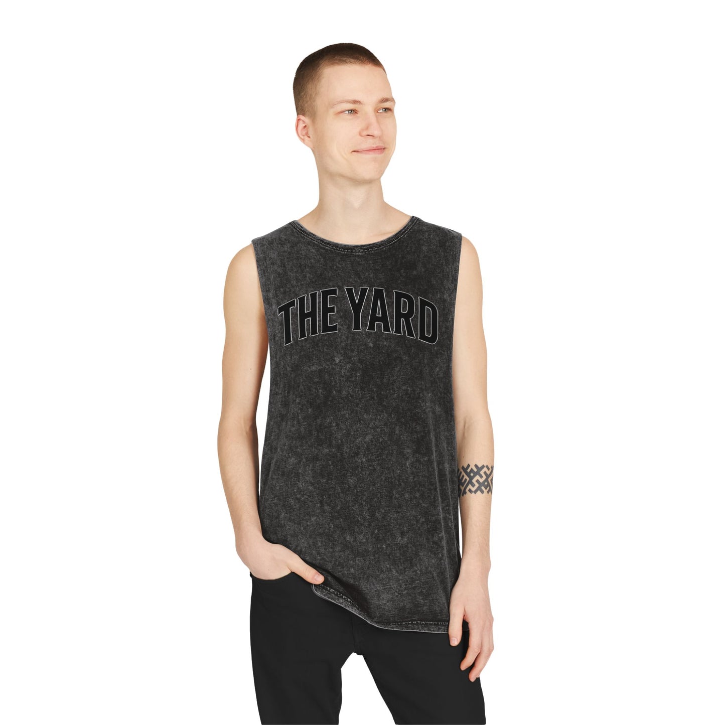 Bended Black Stonewash Tank Top