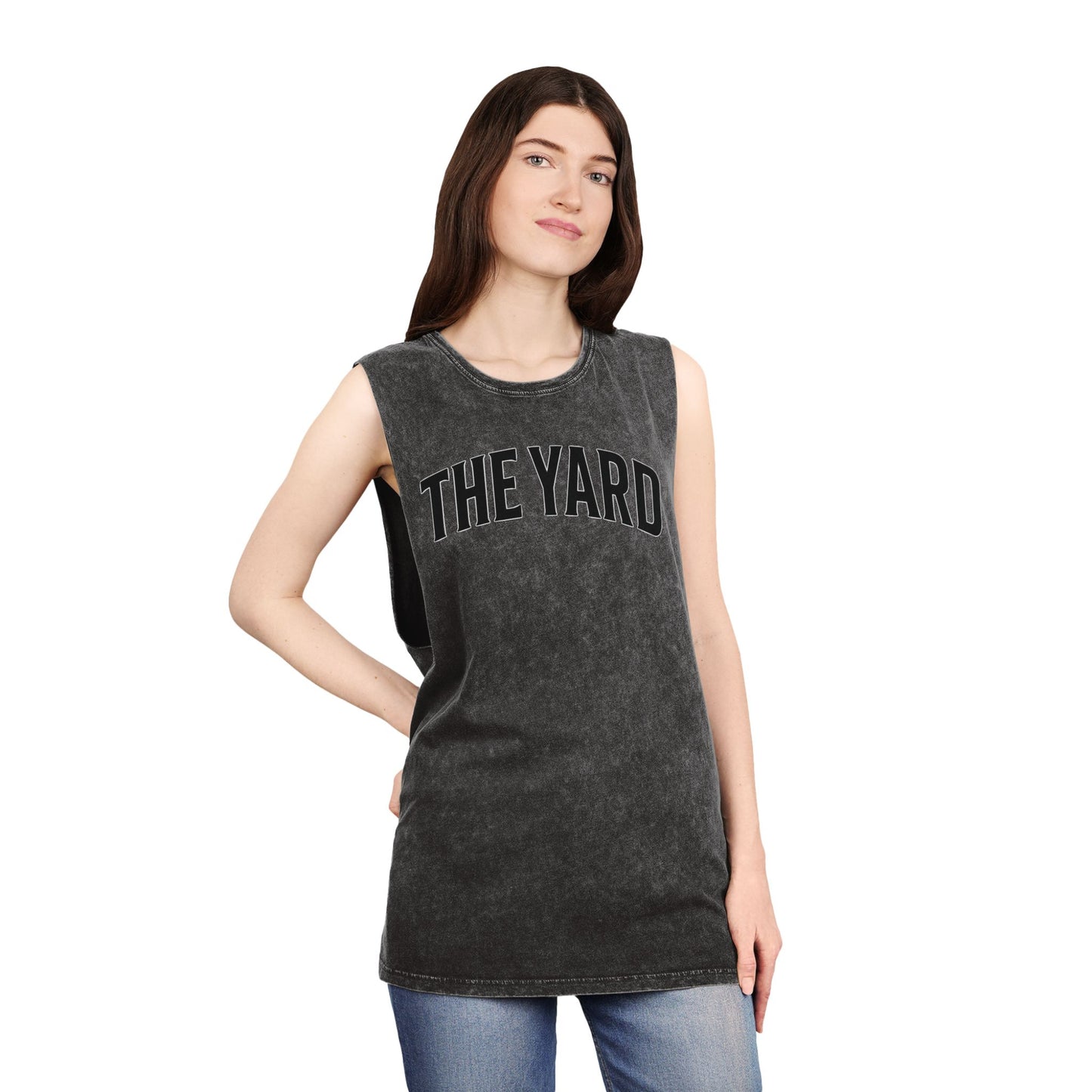 Bended Black Stonewash Tank Top
